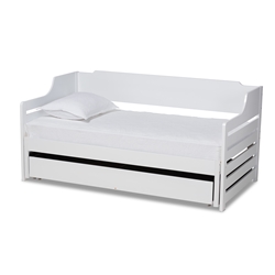 Baxton Studio Jameson Modern and Transitional White Finished Expandable Twin Size to King Size Daybed with Storage Drawer